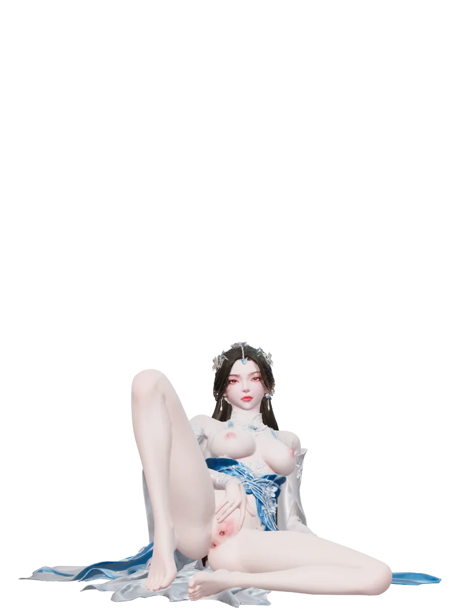 หลี่มู่หวาน ชุดคลุมขาวฟ้า